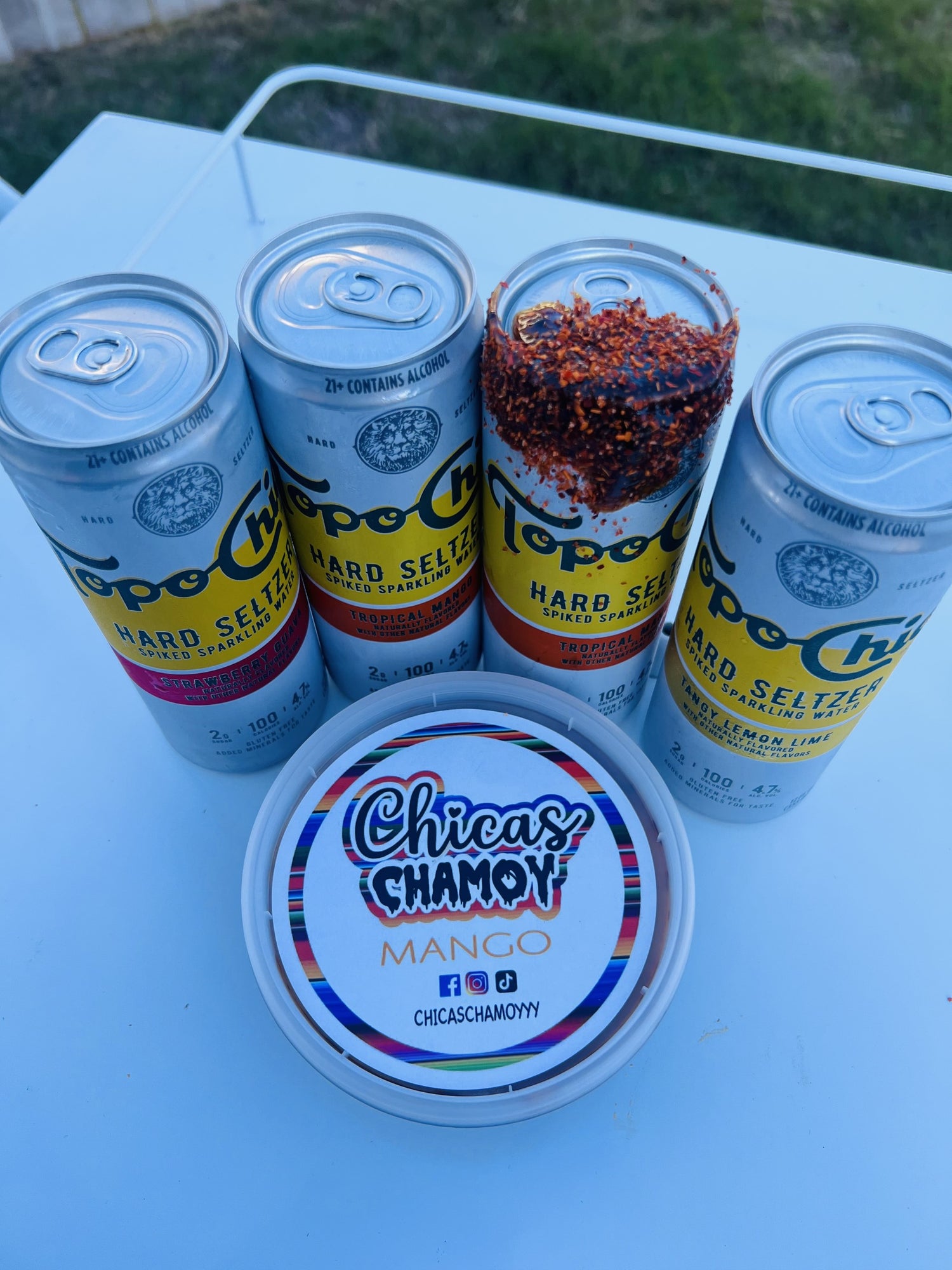 Try your favorite beverage with our homemade chamoy. 